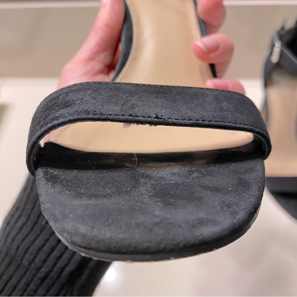 Vince Camuto black suede ankle strap formal heels - Picture 5 of 11